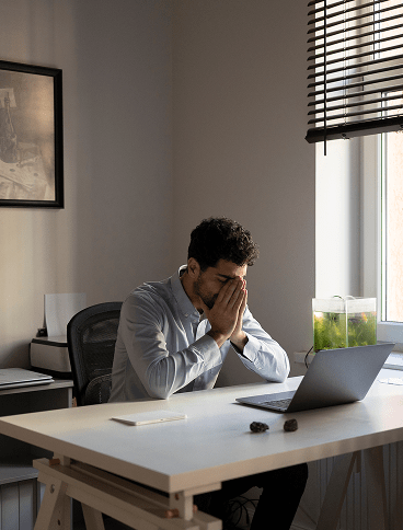 side-view-anxious-man-working